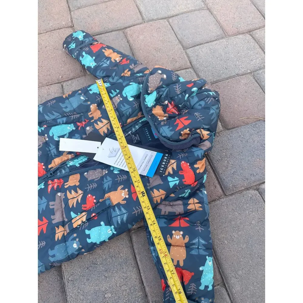 NEW Infant Quilted Snowsuit 18 Months Animal Print Insulated One Piece NWT
